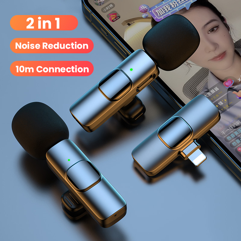 Lavalier Microphone,Professional Lapel Mic with Controller Interview Vlogging Video Recording Wearable Microphone with Noise Reduction for Phone Camera 