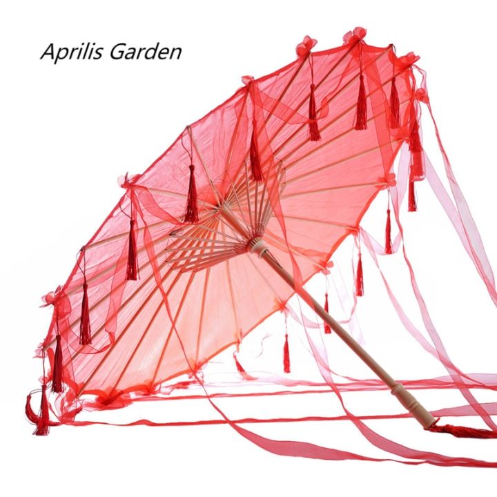 hanfu-ร่มมีพู่แบบโบราณสำหรับร่มโบราณฝนของผู้หญิงร่มสำหรับถ่ายภาพเต้นรำร่มกันแดดคอสเพลย์ญี่ปุ่น