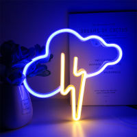 Neon Led Light USB Art Sign Bedroom Decoration Battery Wall Night Lamp Cloud Lightning Shape Hanging Styles Light Party Lamp