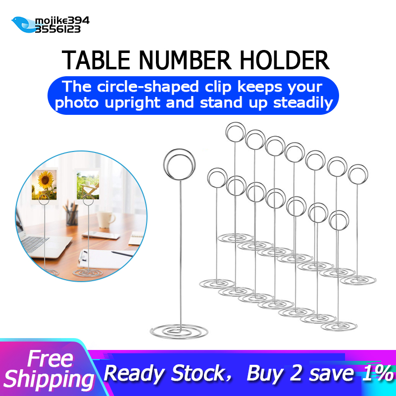 15 Pack 8.75 Inch Tall Table Number Holder Place Card Picture Wire Photo Memo 