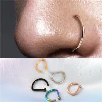 Fashion Punk Non Piercing Nose Clip Women Men Fake Piering Nose Ring Stainless Steel Perforation Septum Body Jewelry Body jewellery