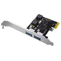 PCI Express X1 to USB 3.0 5Gbps 2-Port Type C Expansion Card Hub Adapter Controller for Desktop PC