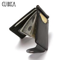 CUIKCA South Korea Style Money Clip Men Wallet Purse Ultrathin Slim Wallet Mini Hasp Leather Wallet Business ID Credit Card Case Wallets