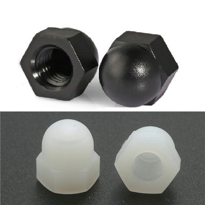 5-20Pcs DIN1587 M3 M4 M5 M6 M8 M10 M12 white or black nylon Cap Nuts Decorative Cover Semicircle Acorn Nut Nails Screws Fasteners