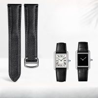 ◎ สำหรับ Cartier Tank London Solo 16 17 20 22 23mm ผู้ชายผู้หญิงเหล็กพับหัวเข็มขัด Soft Lichee รูปแบบนาฬิกาหนังแท้