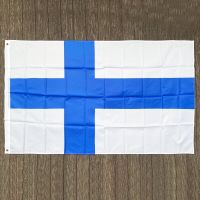 xvggdg   Finland Flag Polyester standard National Flag Banner Outdoor Indoor 150*90cm Flag Bar  Wine Tools