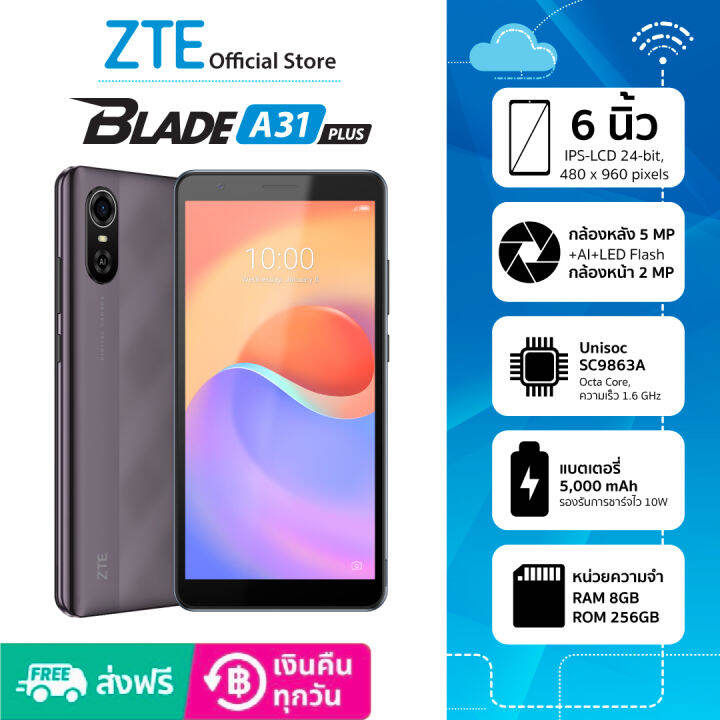 ZTE BLADE A31 PLUS (2/32GB) ขนาดจอ 6.0" ประกันศูนย์ | ผ่อน0% ส่งฟรี ...