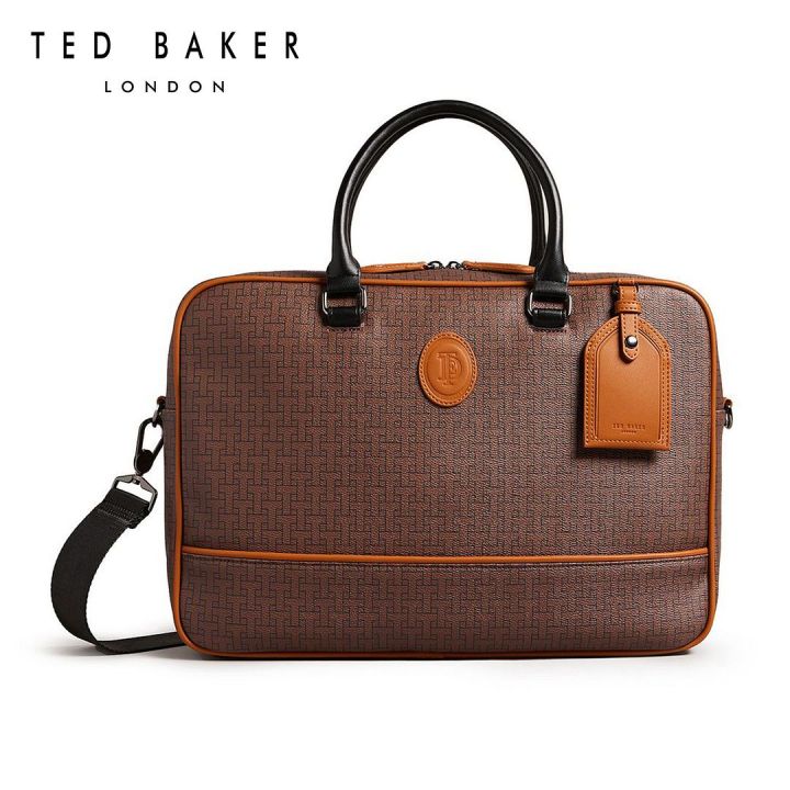 Ted Baker Traymon T Monogram-print Faux-leather Document Bag in