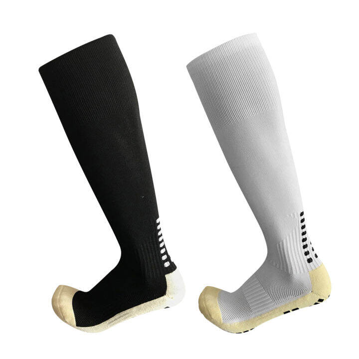 2pcs-football-socks-knee-high-non-slip-soccer-basketball-hockey-sports-grip-socks-thickened-rubber-pad-anti-slip-soccer-socks