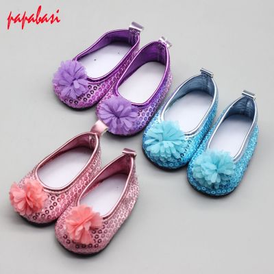 【CW】 1pair super cute shoes for 18 inch girl doll 43 cm BABY doll handmade accessories fashion toy shoes