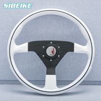 NEW White Color ABS Steering Wheel Universal 14inch Flat Corn Sim Racing Sports Steering Wheel Aluminium Spoke Furniture Protectors  Replacement Parts