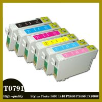 T0791ที่รองรับตลับหมึกสำหรับ Epson Stylus Photo 1400 1410 P X 660 P X 650 P X 700W Px710w Px720wd Px730wd Px810fw T0791- T0796