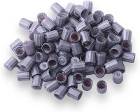 100pcs TPMS Tire Valve Cap Stem with Gasket O-ring Seals Gray Plastic Valve Dust Cover for Car Truck Tyre Accessories