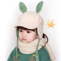 Baby Autumn Winter Warm Hat Cap Lamb Wool Knitted Earflap Earmuffs Rabbit Design Toddler Kids Boy Girl Plush Hat High Quality