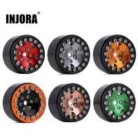 INJORA 4PCS CNC Aluminum 1.0" Beadlock Wheel Rim for 124 RC Crawler Car Axial SCX24 90081 AXI00001 AXI00002 Deadbolt B-17