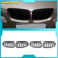 Front Kidney Grille Hood Grills -Double Line for BMW E90 323I 328I 335I 330I 325I 3-Series 2005-2008 (Gloss Black)