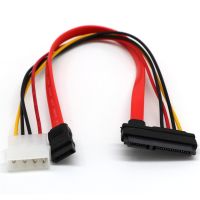 【✱2023 HOT✱】 fangyili 30Cm Sata Combo พาวเวอร์15พินและ7พินสายข้อมูล4ขา Molex เพื่ออนุกรม Ata สายตะกั่ว Molex ไปยัง Sata อะแดปเตอร์ J 10