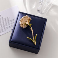 Upingi-Enamel Carnation Flower Brooch Feminine Gift เสื้อโค้ทดอกไม้คาร์เนชั่นสีม่วง Broochc474or