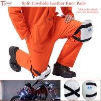 Split Cowhide Leather Knee Pads Sponge Insert Welding Arc Spark Abrasion Retardant Welding Protection Soft Kneel Pad