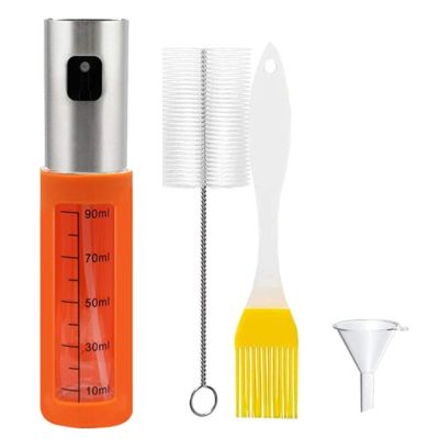 Oil Sprayer Bottle,100Ml Oil Dispenser for Cooking with Non-Slip Silicone Sleeve,Oil Sprayer for Salad,BBQ,Baking,Etc