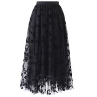 【CW】 Korean Fashion Skirts Womens 2021 Skirt Elastic Mesh Pleated Faldas Largas Юбки