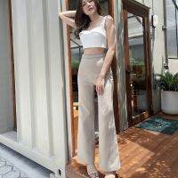 YellowApparel - Thena Pants กางเกงขายาวสี น้ำตาล (พร้อมส่ง)