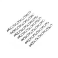 10pcs 50/70mm Stainless Steel Extension End Chain With Water Drop Bracelet Extension Tail Chain For DIY Jewelry Making Findings