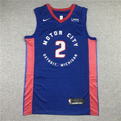 Ready Stock Newest Hot Sale 2021 Detroit Pistons 2 Cade Cunningham Swingman Jersey - Blue/White/Grey