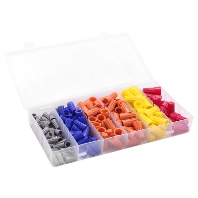 158Pcs 5 Colors Electrical Wire Connector Twist-On Screw Terminal Spring Inserted Nuts Caps Assortment Set