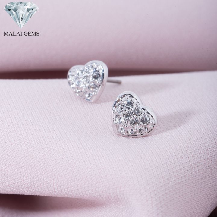 malai-gems-ต่างหูเพชร-เงินแท้-silver-925-เพชรสวิส-cz-เคลือบทองคำขาว-รุ่น11007368-แถมกล่อง-ต่างหูcz-ต่างหูเงินแท้