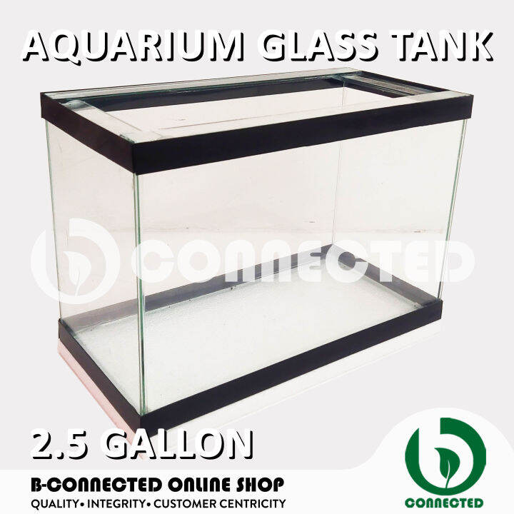 AQUARIUM FISH TANK 2.5 & 5 GALLON BY BCONNECTED / GLASS TANK WITH TOP ...