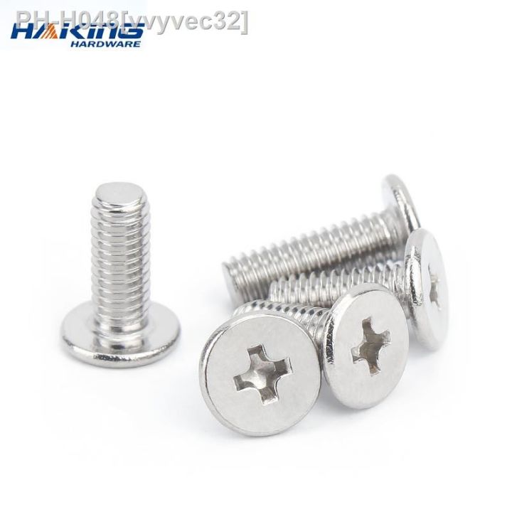 10-25-pcs-cm-m1-4-m1-6-m2-5-m3-m4-m5-m6-a2-304-cross-stainless-steel-phillips-ultra-thin-ultra-low-flat-round-head-bolt