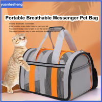 Yuanhesheng Pet Carrier Cat กระเป๋าเป้สะพายหลังแบบพกพา Messenger กระเป๋า Breathable พับกระเป๋าถือ