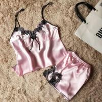 pajamas sets for women fashion lace satin pijama summer nightwear sexy lingerie pajamas pyjamas women homewear New