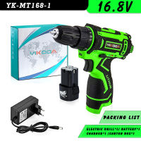 YIKODA 16.8V 21V Electric Screwdriver Lithium Battery Power Driver DC Mini Cordless Drill Two Speed DIY 38-Inch Hand Held Tools