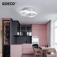 ZZOOI Modern 22W Acrylic LED Ceiling Light with 2 Square LED Chandelier for Dining Room Kitchen Studio Living Room Hallway Black/White