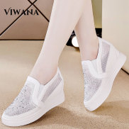 VIWANA Wedges Shoes For Women 6CM High Heels Casual Slip On Shoes Korean