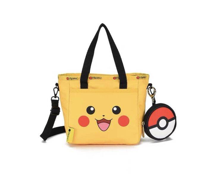 lesportsac-2023-2022ใหม่โปเกมอนแบรนด์ร่วมกระเป๋าถือ-pikachu-น่ารัก-x102