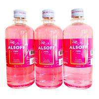 แพ็ค 3 ขวด แอลกอฮอล์ น้ำ แอลซอฟฟ์  Alcohol Alsoff  สีชมพู เอททานอล Ethanol 70%