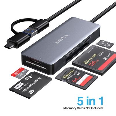 5 in 1 USB 3.0 Card Reader  SD/CF/M2/MS/MICRO SD Memory Card Reader High-Speed Adapter  for PC Laptop Computer camera drone USB Hubs