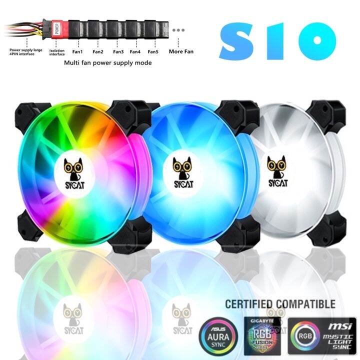 PX gui0814510 SYCAT S10 RGB Fan LED Fan 120mm PC CPU Computer Case