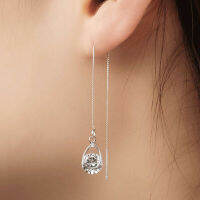 ยาว Cubic Zirconia Drop Dangle โบฮีเมียพู่ต่างหูผู้หญิงโลหะแขวนต่างหูแฟชั่นหญิงเครื่องประดับ