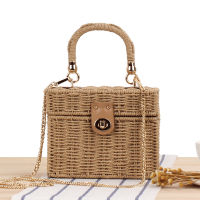 Gusure Women Summer Bali Rattan Box Bags Square Straw Crossbody Bag Lady Handmade Woven Beach Bohemia Wicker Handbags Purse