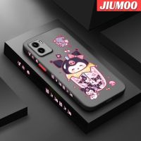 เคส JIUMOO สำหรับ VIVO Y15s Y15a เคส Y01ลายการ์ตูนซุกซน Kuromi บางดีไซน์ใหม่ด้านข้างกันกระแทกมีน้ำค้างแข็งโปร่งใสแข็งปลอกซิลิโคนเคสมือถืออ่อนป้องกันกล้องคลุมทั้งหมด