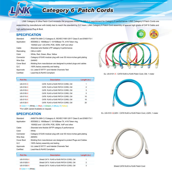 lan-สายแลนยาว-1m-link-รุ่น-us-5101-x-cat6-utp-patch-cord-utp-cable-ยาว-1m-ประกัน30-ปี