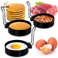 Metal Non-stick Fried Egg Pancake Ring with Handle/ Kitchen Omelette Round Circle Maker/ DIY Breakfast Steak Cake Mould