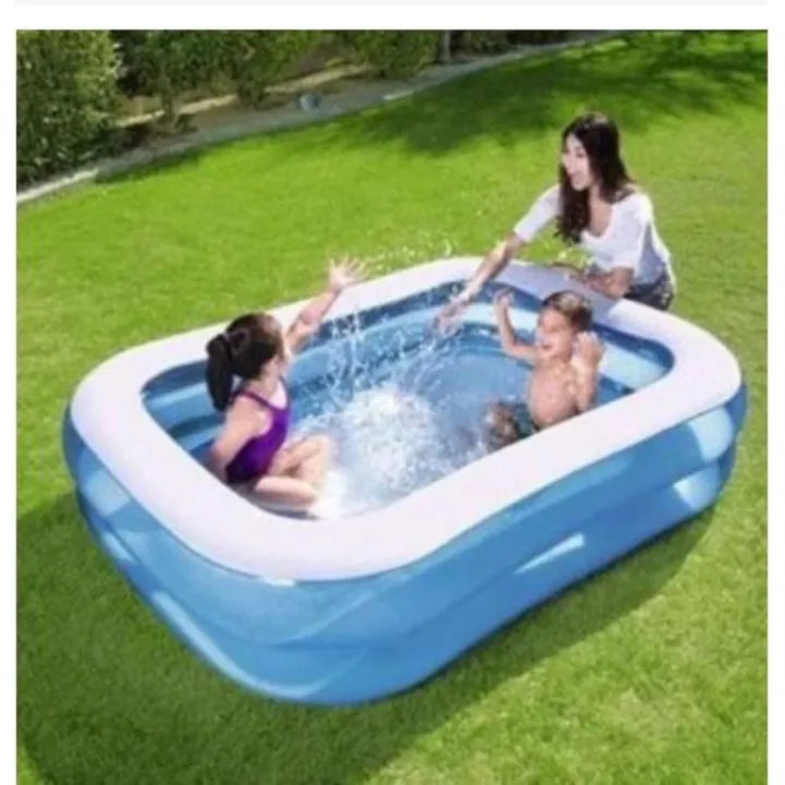 54005 Best Way Inflatable Kiddie Rectangle Swimming Pool | Lazada PH