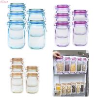 【CC】 5/10pcs Reusable Jar Bottles Stand-Up Food Storage Snack Organizer Sealed