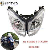 TMAX500 08-11ชุดประกอบไฟหน้าไฟหน้ารถหลอดไฟหน้าสำหรับยามาฮ่า T-MAX500 XP500 XP TMAX T-MAX 500 2008 2009 2010 2011