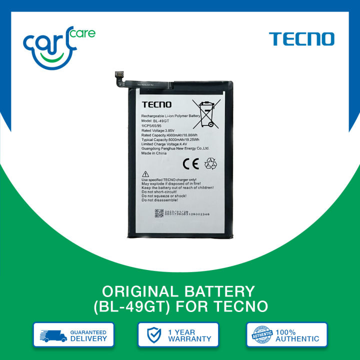 Tecno BL-49GT Battery (Camon 17, Camon 17P, Camon 19 Neo, Spark 8P ...